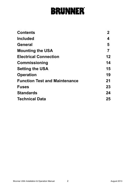 Brunner USA Instructions - Robeys Ltd