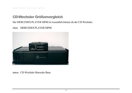 Vollständige Betriebsanleitung des Mercedes Player MP40