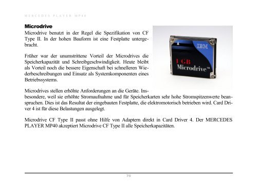 Vollständige Betriebsanleitung des Mercedes Player MP40
