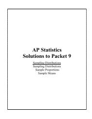 AP Statistics Solutions To Packet 9 - Lakeridge High School