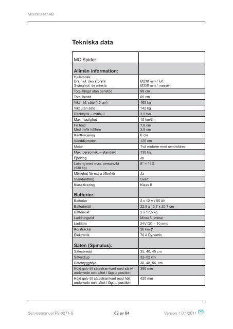 DK P9-0271-S Service manual Spider ver 102.indd - Minicrosser