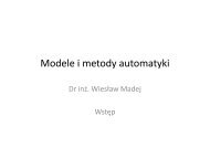 Modele i metody automatyki. WykÅad 1