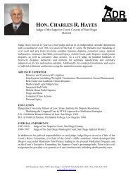 HON. CHARLES R. HAYES - ADR Services, Inc.