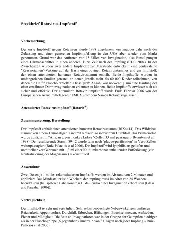 Steckbrief Rotavirus-Impfstoff - GfV