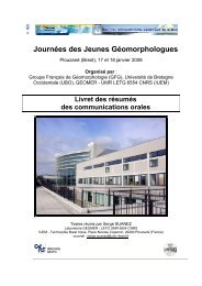 JournÃ©es des Jeunes GÃ©omorphologues - UniversitÃ© de Bretagne ...