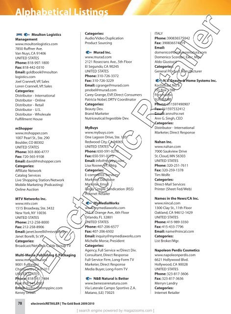 Electronic Retailer Buyers' Guide and Resource ... - Magazooms