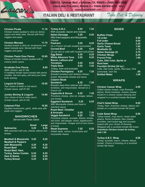 Master Menu Template - Your Restaurant Connection