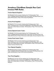 Amadeus CB+ PNR Rules-