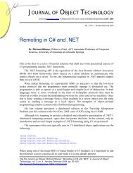 Remoting in C# and .NET - The Journal of Object Technology