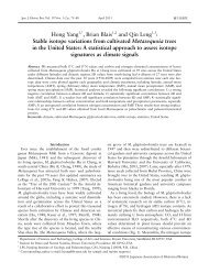 Stable isotope variations from cultivated Metasequoia trees ... - Bryant