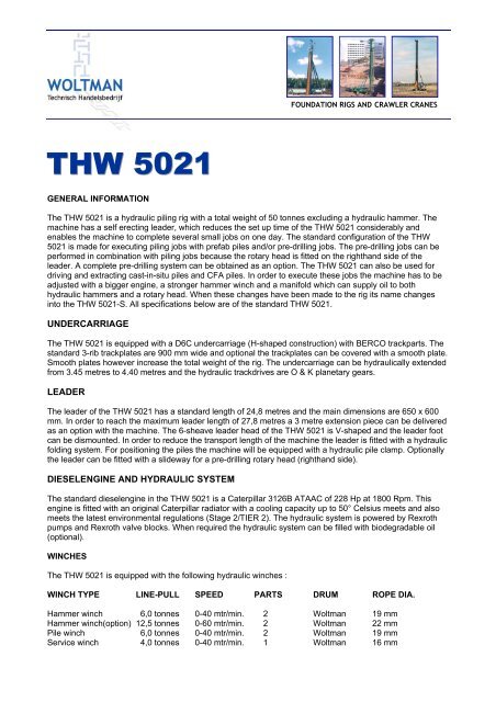 THW 5021 pile driver - AGD Equipment