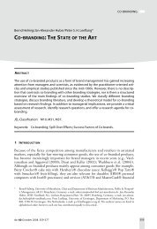 cotbranding: the state of the art - sbr, Schmalenbach Business Review