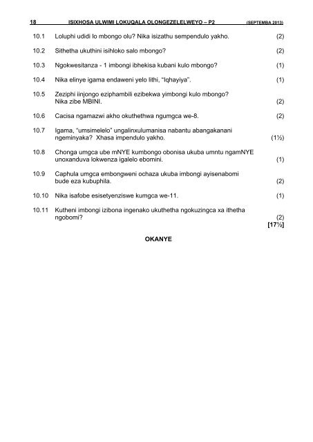 isiXhosa FAL P2 - Ecexams.co.za