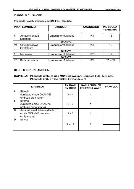 isiXhosa FAL P2 - Ecexams.co.za