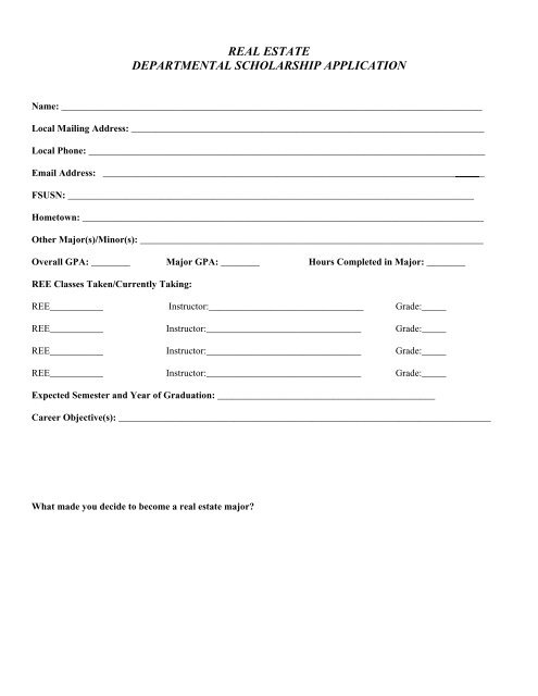 Real Estate Departmental Scholarship Application Form.pdf