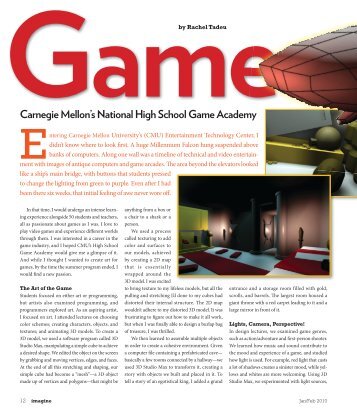 carnegie mellon's national high School Game Academy