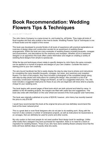 Book Recommendation: Wedding Flowers Tips & Techniques