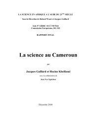 La science au Cameroun - Knowledge for development - CTA