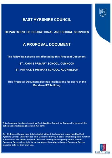 EAST AYRSHIRE COUNCIL A PROPOSAL DOCUMENT