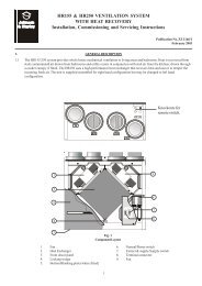 HR155 & HR250 VENTILATION SYSTEM WITH ... - Johnson & Starley