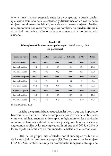 SituaciÃ³n del Empleo en tiempos de cambio - Cedla