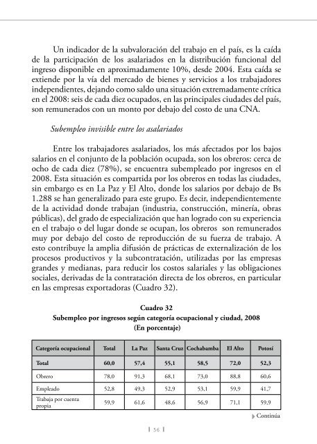 SituaciÃ³n del Empleo en tiempos de cambio - Cedla