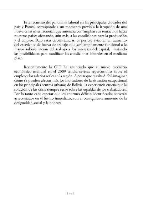 SituaciÃ³n del Empleo en tiempos de cambio - Cedla