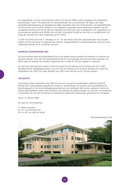 NIEUWE STEEN INVESTMENTS N.V. JAARVERSLAG 2007 - NSI