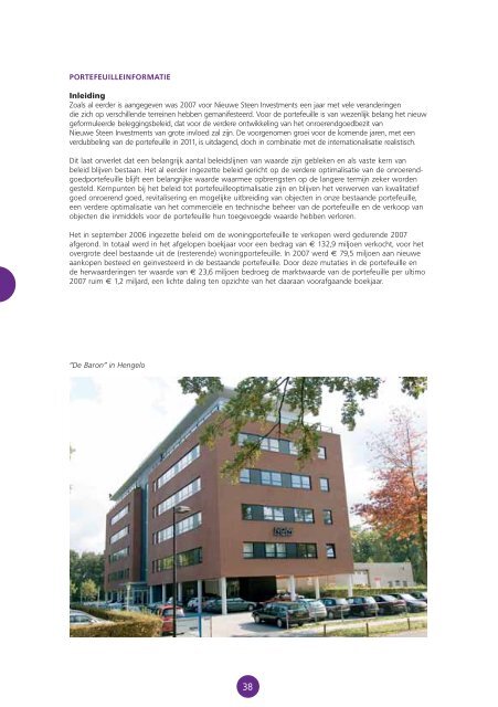 NIEUWE STEEN INVESTMENTS N.V. JAARVERSLAG 2007 - NSI