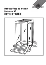 Instrucciones de manejo Balanzas AG - METTLER TOLEDO