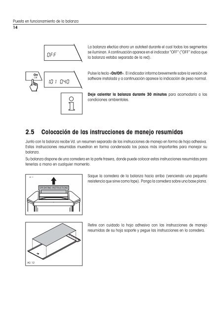 Instrucciones de manejo Balanzas AG - METTLER TOLEDO