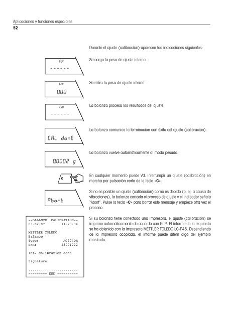 Instrucciones de manejo Balanzas AG - METTLER TOLEDO