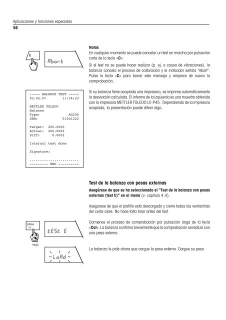 Instrucciones de manejo Balanzas AG - METTLER TOLEDO