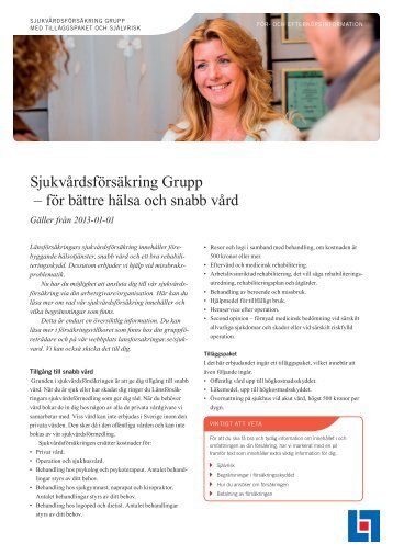 SjukvÃ¥rdsfÃ¶rsÃ¤kring med tillÃ¤gg och sjÃ¤lvrisk - LÃ¤nsfÃ¶rsÃ¤kringar