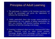 Principles of Adult Learning-2, Dr. Ahmed Fahmy