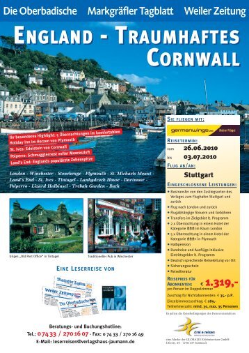 TRAUMHAFTES CORNWALL - Globalis Erlebnisreisen GmbH