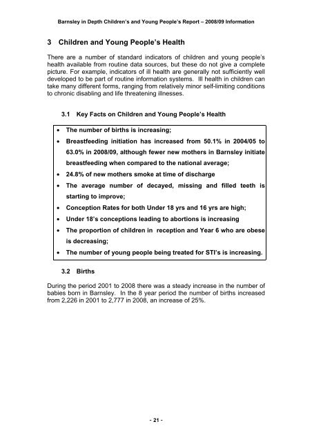 Field Value Title Barnsley In Depth Children & Young People's ...