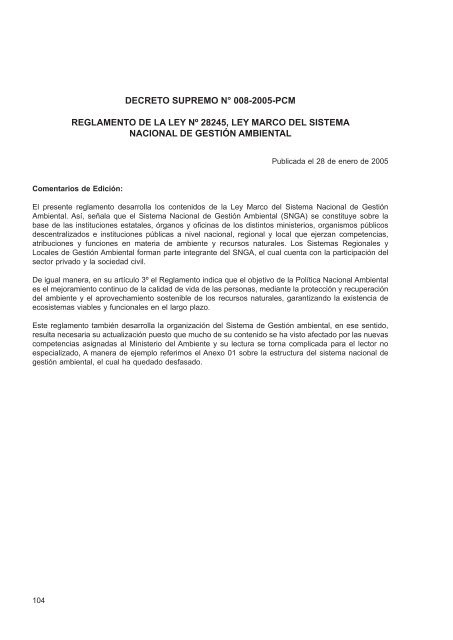 Compendio de la legislación ambiental peruana - CDAM - Ministerio ...