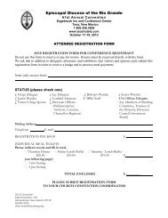 Attendee Registration Forms + - Diocese of the Rio Grande