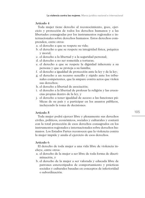 La Violencia contra las Mujeres. Marco jurÃ­dico nacional e ...