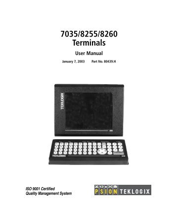 7035/8255/8260 Terminals User Manual - Codeo
