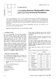 Correlation Between Machinability Index and Gray Iron Structural ...