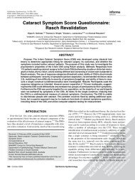 Cataract Symptom Score Questionnaire: Rasch ... - ResearchGate