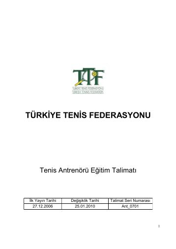 TÃRKÄ°YE TENÄ°S FEDERASYONU