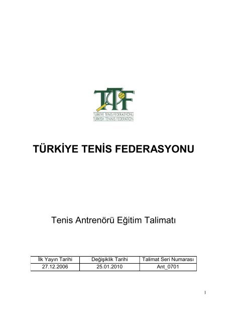 TÃRKÄ°YE TENÄ°S FEDERASYONU