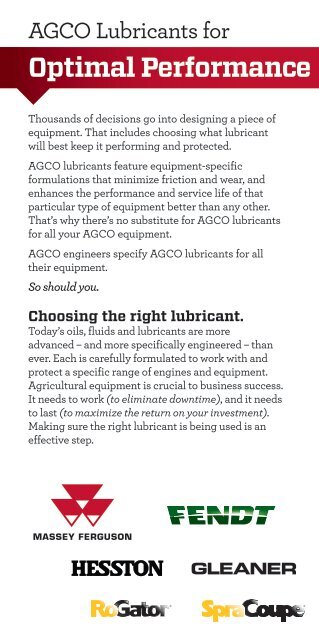 LubricantBrochure 5 - AGCO Parts