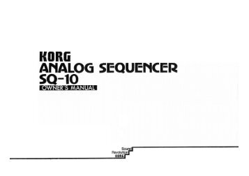 Korg SQ-10 Owners Manual - Lojinx