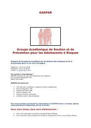 GASPAR Groupe AcadÃ©mique de Soutien et de PrÃ©vention pour les ...