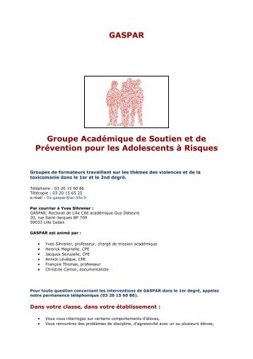 GASPAR Groupe AcadÃ©mique de Soutien et de PrÃ©vention pour les ...