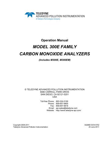 M200E Operator's Manual - Teledyne API